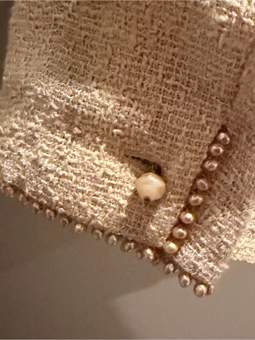 Chanel Cream Bouclé Open-Front Jacket